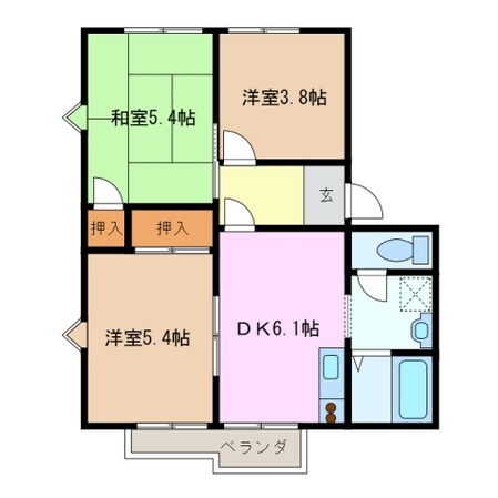 伊勢川島駅 徒歩10分 2階の物件間取画像